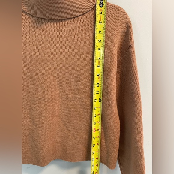 Truth by Republic, Small, caramel color pouch pocket cowl turtleneck sweater - Picture 7 of 8
